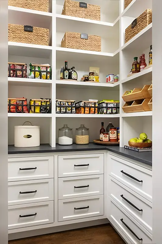 Pantry with cabinet drawers by FTL Handyman % Remodeling Service in Mechanicsburg, PA